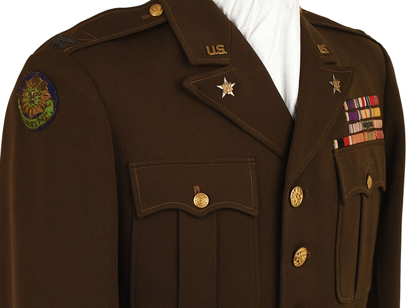 A brown US Army coat belonging to Charles Reed